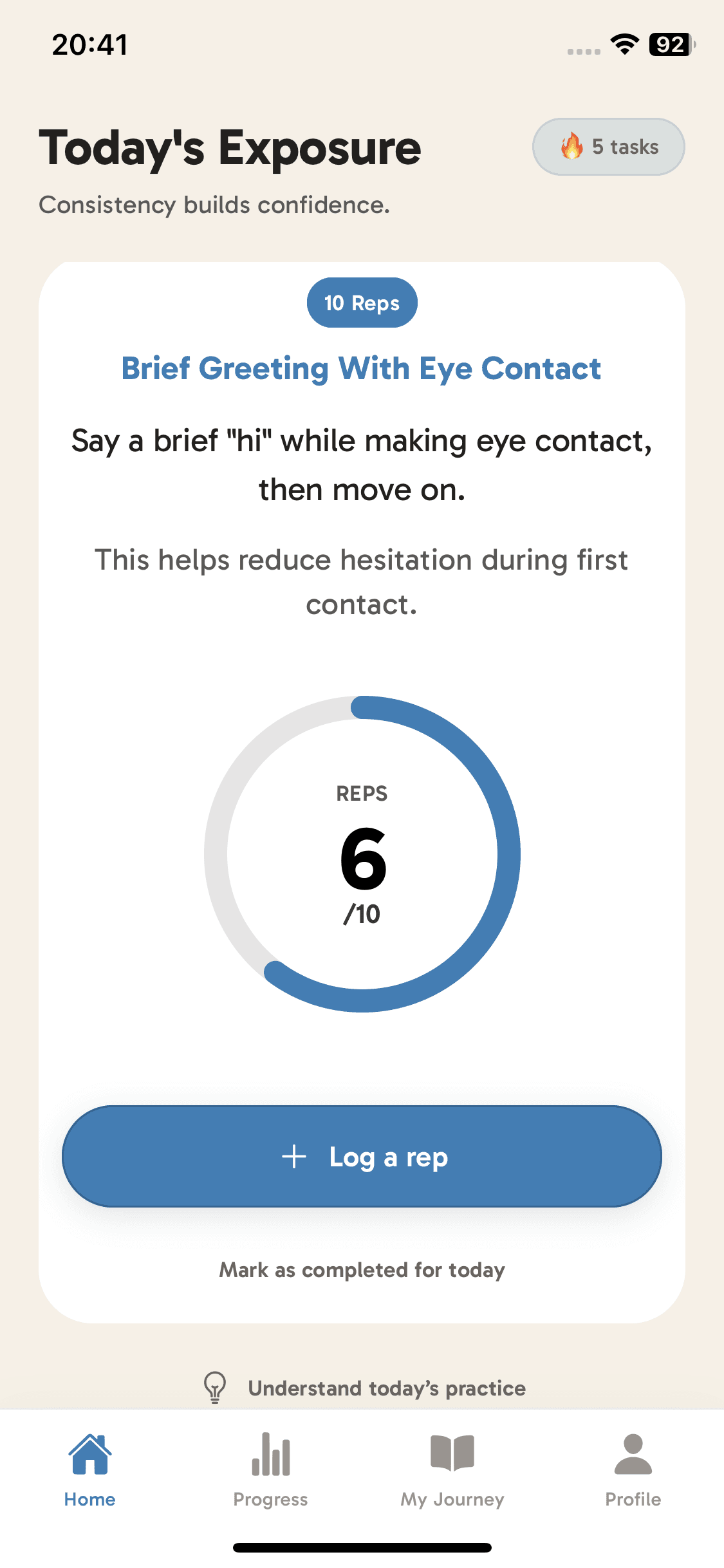 Ollie app homescreen preview