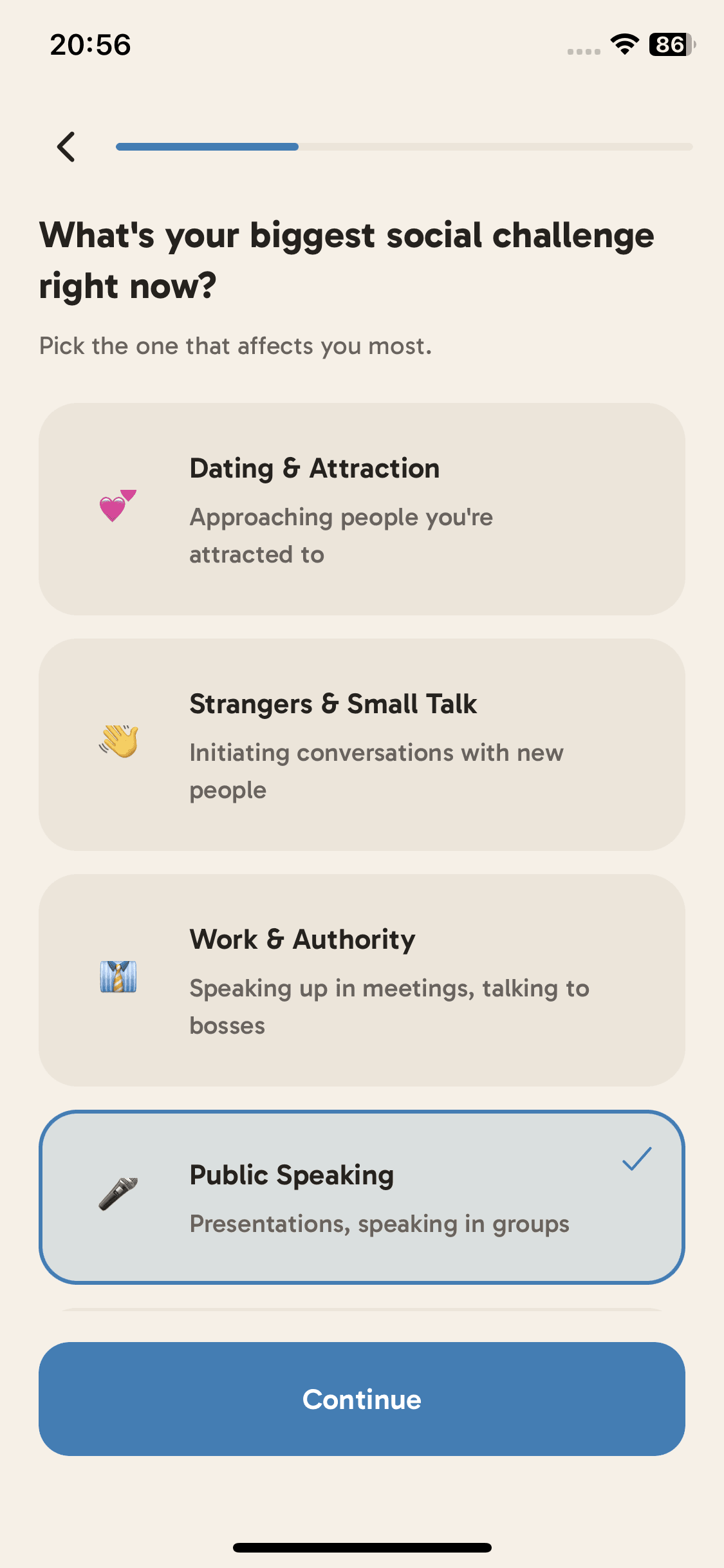 Deep diagnostic quiz screen preview