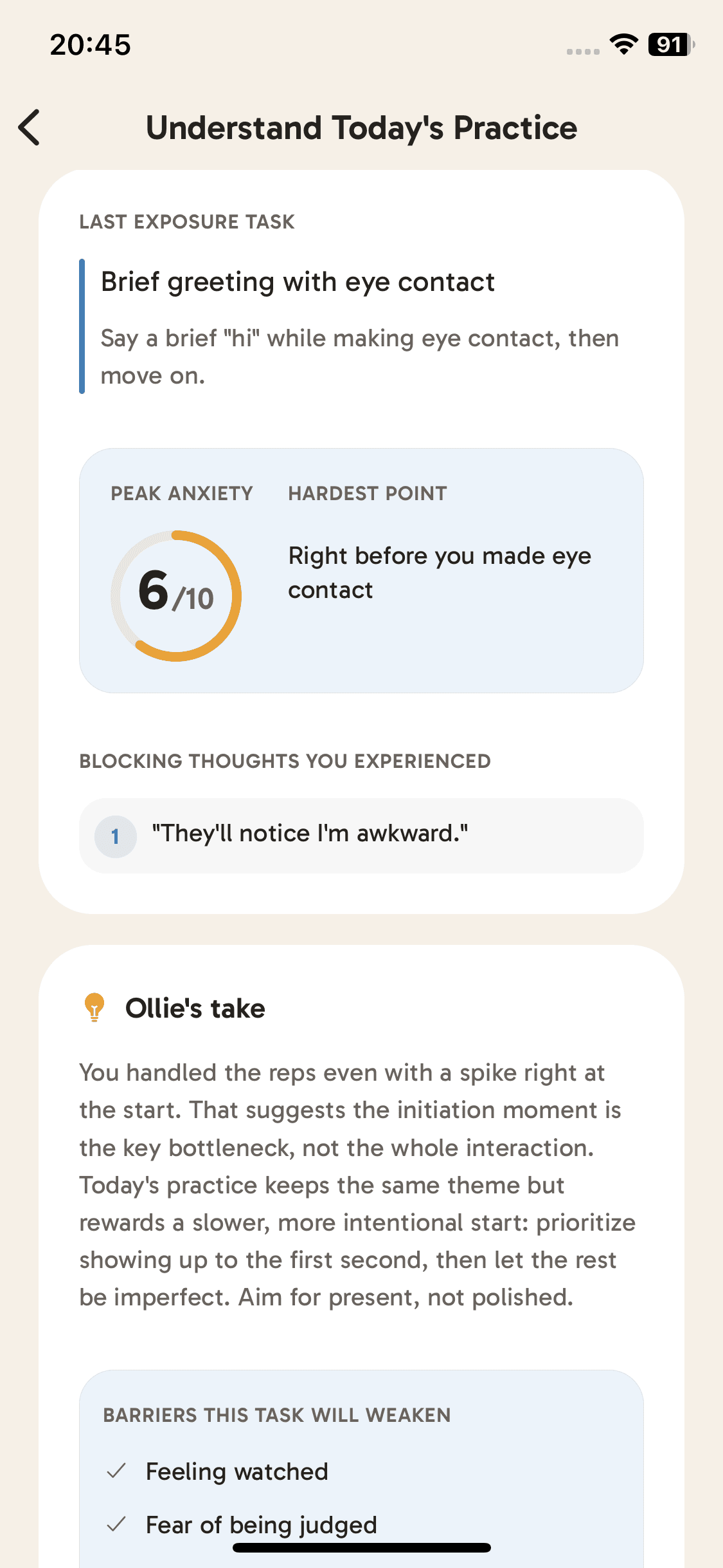 Personalized micro-experiment task screen preview